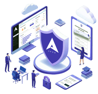 Illustration representing hybrid data privacy and compliance